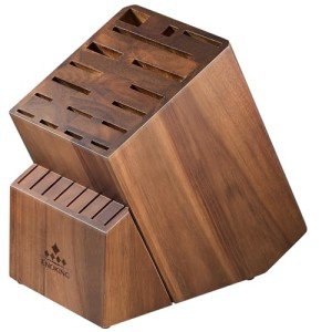 ENOKING Large Acacia Wood Knife Block, 25 Slots