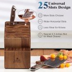 ENOKING Large Acacia Wood Knife Block, 25 Slots