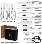 Precision Japanese Knife Set with Sharpener (15 Pieces)