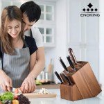 ENOKING Large Acacia Wood Knife Block, 25 Slots