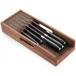 Enoking Acacia Wood Knife Drawer Organizer Insert