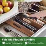Enoking Acacia Wood Knife Drawer Organizer Insert