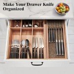 Enoking Acacia Wood Knife Drawer Organizer Insert