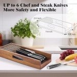 Enoking Acacia Wood Knife Drawer Organizer Insert
