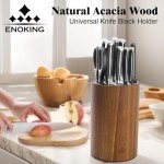 Enoking Acacia Wood Knife Block Holder