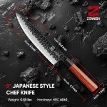 Zennish 8-Inch Gyuto Chef Knife - Premium Gift Set