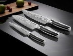 WIZEKA 3-Piece VG10 Damascus Chef Knife Set