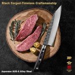 kanngou Chef Knife, Japanese Black Forged Knife Kitchen Knife with High Carbon Stainless Steel and Full Tang Pakkawood Handle, Christmas Gift with Premium Box (8.27 Inch Kiritsuke Knife)