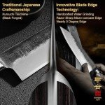 kanngou Chef Knife, Japanese Black Forged Knife Kitchen Knife with High Carbon Stainless Steel and Full Tang Pakkawood Handle, Christmas Gift with Premium Box (8.27 Inch Kiritsuke Knife)
