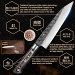 kanngou Chef Knife, Japanese Black Forged Knife Kitchen Knife with High Carbon Stainless Steel and Full Tang Pakkawood Handle, Christmas Gift with Premium Box (8.27 Inch Kiritsuke Knife)