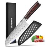 SANDWILY 7-Inch Japanese Santoku Chef Knife