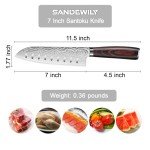 SANDWILY 7-Inch Japanese Santoku Chef Knife