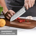 SANDWILY 7-Inch Japanese Santoku Chef Knife