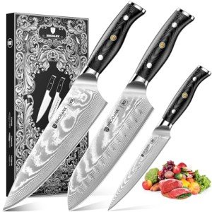 3-Piece VG10 Damascus Japanese Knife Set