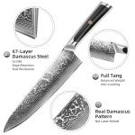 Sunnecko 8-Inch Damascus Chef Knife - Ultra Sharp