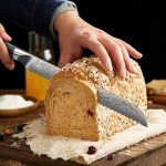 SHAN ZU 8-Inch Damascus Bread Knife with Wave Edge