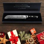 SHAN ZU 8-Inch Damascus Bread Knife with Wave Edge