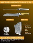 8-Inch Japanese Serrated Bread Knife in Yellow