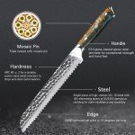 8-Inch Hammered VG10 Damascus Bread Knife