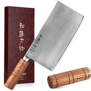 HEZHEN 8” Japanese Cleaver Knife with Padauk Handle