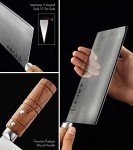 HEZHEN 8” Japanese Cleaver Knife with Padauk Handle