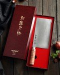 HEZHEN 8” Japanese Cleaver Knife with Padauk Handle