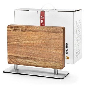 Magnetic Knife Block with Acacia Wood Base