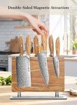 Magnetic Knife Block with Acacia Wood Base