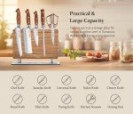 Magnetic Knife Block with Acacia Wood Base