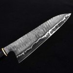 Custom Japanese Damascus Gyuto Knife with Wood Handle