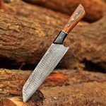 Custom Handmade Japanese Santoku Knife - Damascus Steel