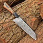 Custom Handmade Japanese Santoku Knife - Damascus Steel