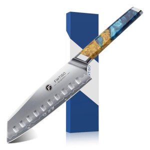 FINTISO 7-Inch Santoku Knife - Ultra Sharp & Durable