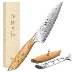 HEZHEN 5.3 Inch Damascus Steel Utility Knife