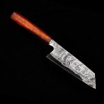 Hand-Forged Japanese San Mai Bunka Knife, Rosewood Handle