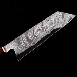 Hand-Forged Japanese San Mai Bunka Knife, Rosewood Handle
