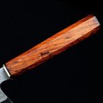Hand-Forged Japanese San Mai Bunka Knife, Rosewood Handle