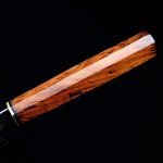 Hand-Forged Japanese San Mai Bunka Knife, Rosewood Handle