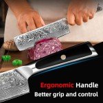 Sunnecko 7-Inch VG-10 Damascus Cleaver Knife