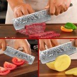 Sunnecko 7-Inch VG-10 Damascus Cleaver Knife
