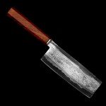 Custom Japanese Nakiri Knife with Rosewood Handle