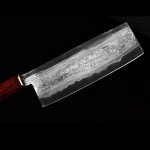 Custom Japanese Nakiri Knife with Rosewood Handle