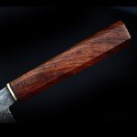Custom Japanese Nakiri Knife with Rosewood Handle