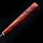 Custom Japanese Nakiri Knife with Rosewood Handle