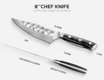 ASETY 8-Inch Damascus Chef Knife with Sheath