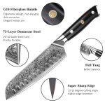 Sunnecko 7-Inch Damascus Santoku Chef Knife