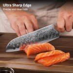 Sunnecko 7-Inch Damascus Santoku Chef Knife