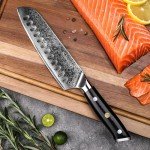 Sunnecko 7-Inch Damascus Santoku Chef Knife