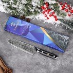 Sunnecko 7-Inch Damascus Santoku Chef Knife