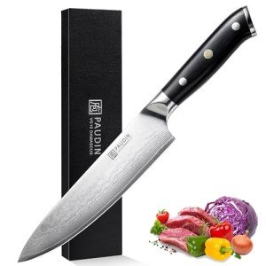 Damascus Chef Knife, 8-Inch VG10 Steel, Ergonomic Handle